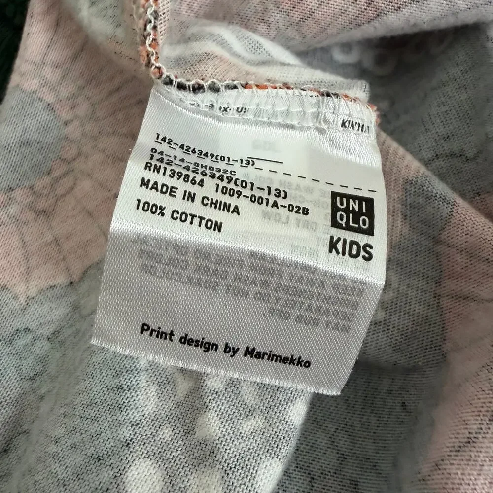 Uniqlo x Marimekko Girls Print Dress Long Sleeve black Orange Pink Gray